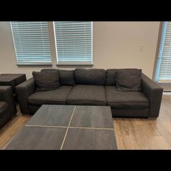 Dark Grey Sofa Set 