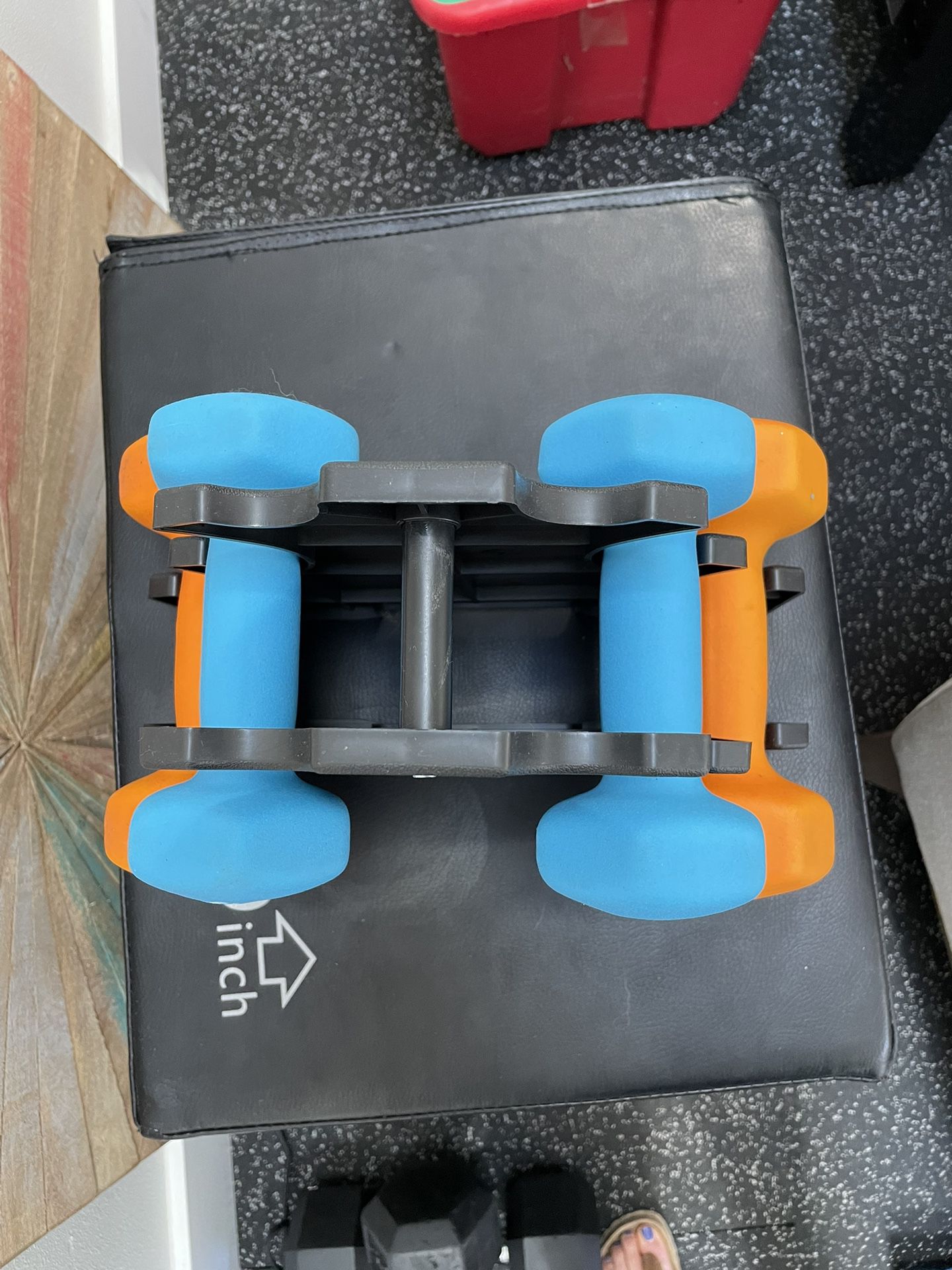 Set Of 5 And 8 Lb Dumbbells With Plastic Rack 
