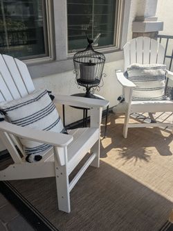 Set of 3 White Adirondack Chairs