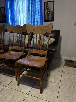 4 wooden chairs