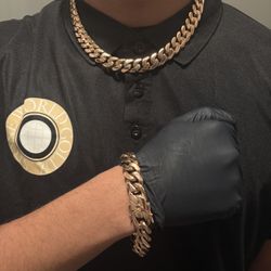 Rose Gold Plated Cuban Link Set