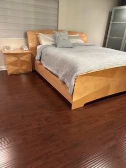 California King Italian Platform Bed Frame, Dresser with Nightstand