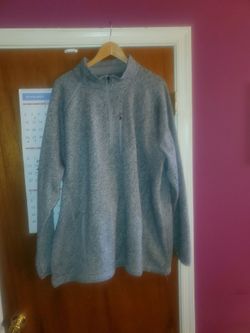 Gray Quarter-Zip Fleece Pullover. Size men's 2xl