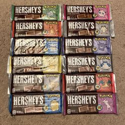Hershey's Chocolate Bars Pokémon Edition — ALL 12 COMPLETE SET UNBROKEN!!