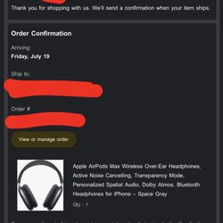 Airpods Max (with receipt) 