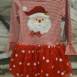 BRAND NEW SANTA GIRLS DRESS AND PANTS SIZE 18 mo, 2T, 3T, 4 T or 6T