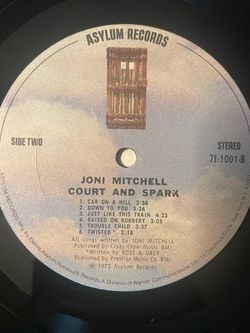 Record - Joni Mitchell – Court and Spark 1974 Vinyl LP Asylum 7E-1001