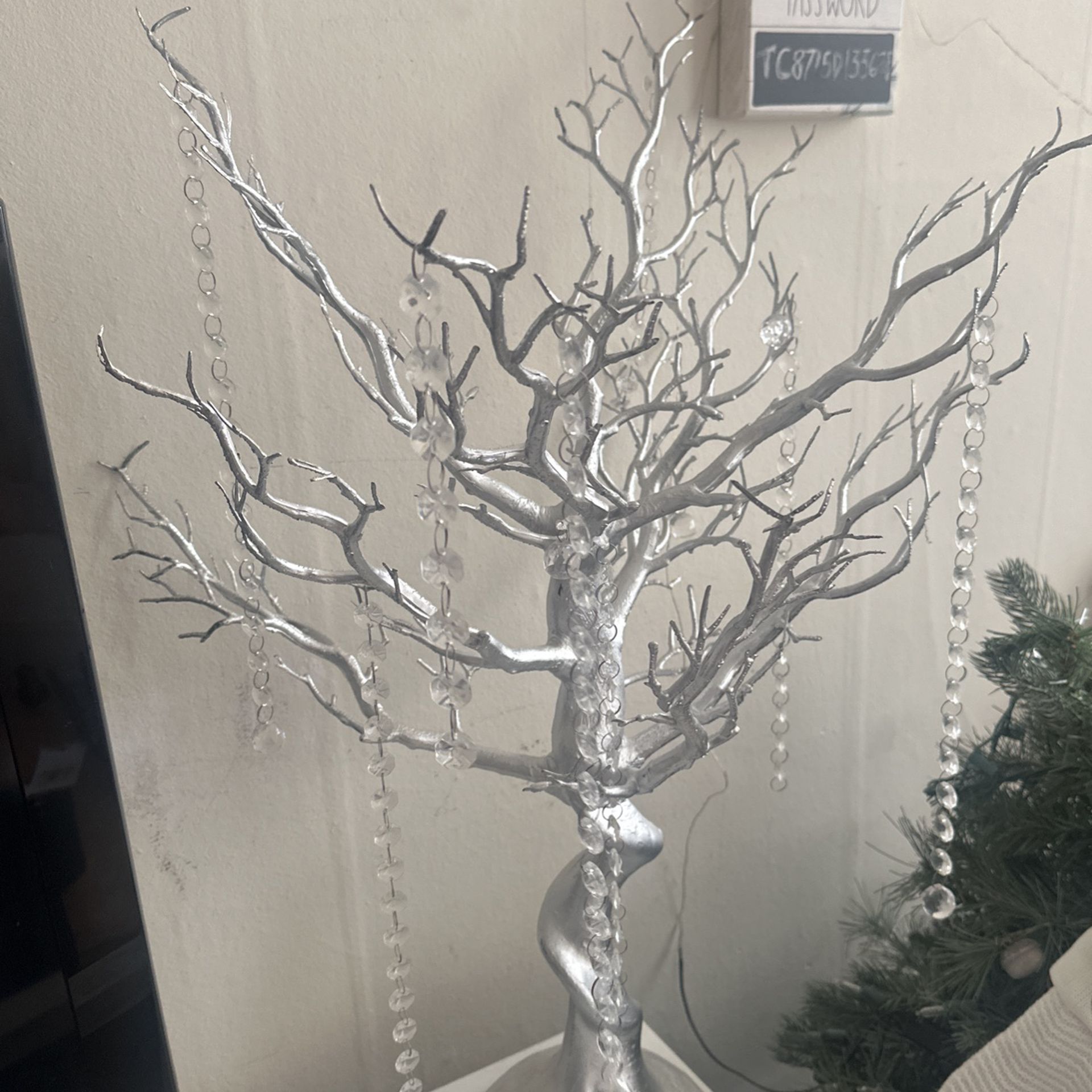 3 silver Tree Centerpieces 