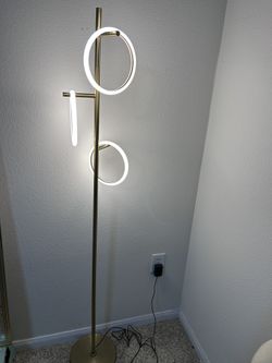 Brightech Saturn Gold LED Floor Lamp – 3 Removable Ring Lights