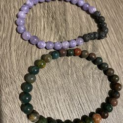 lepidolite or green agate bracelets