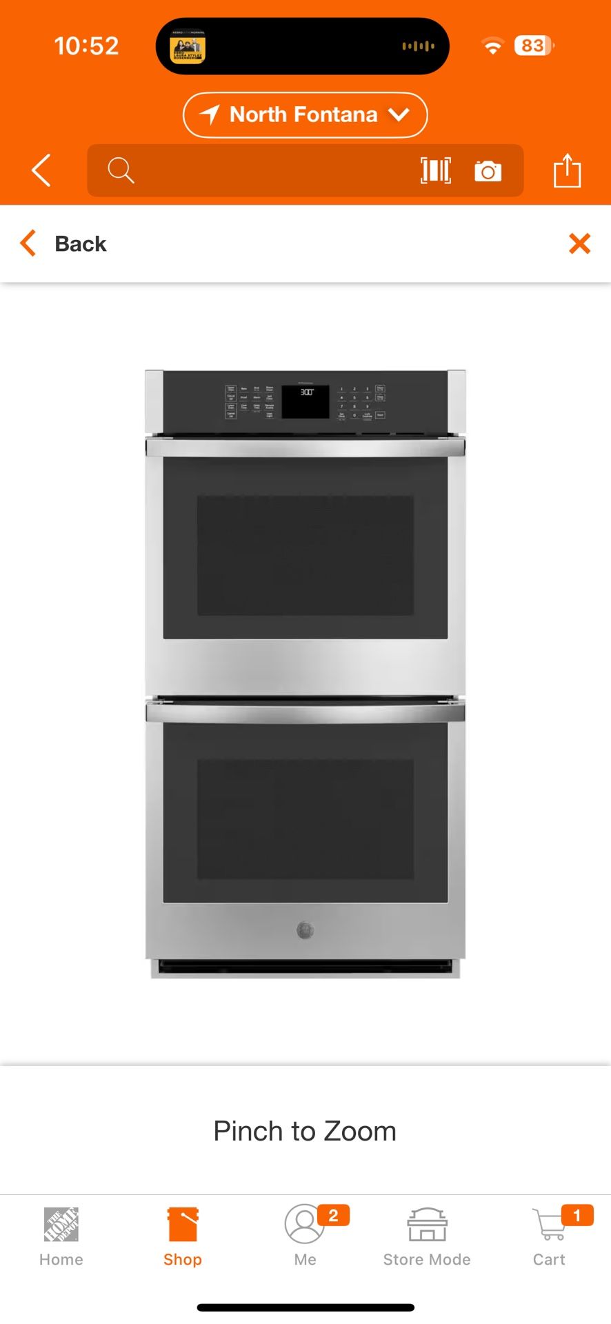 GE 27 in. Smart Double Electric Wall Oven
