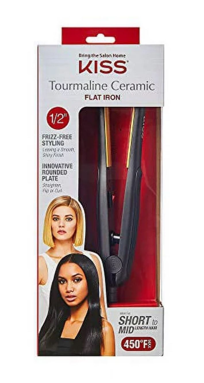 KISS Ceramic Tourmaline Flat Iron, 1/2"