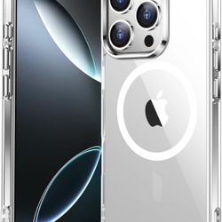 iPhone 16 Pro Case Clear, [Compatible with Magsafe][Anti-Yellowing][Military-Grade Protection] Shockproof Slim Magnetic Phone Sleeve Case