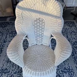 Wicker Rocking Chair White Nursery Vintage Wood Spiegel Chair