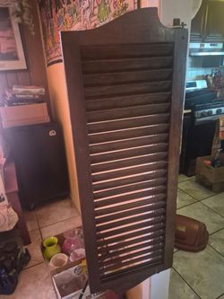Dark Wood Louvered Shutter Panel