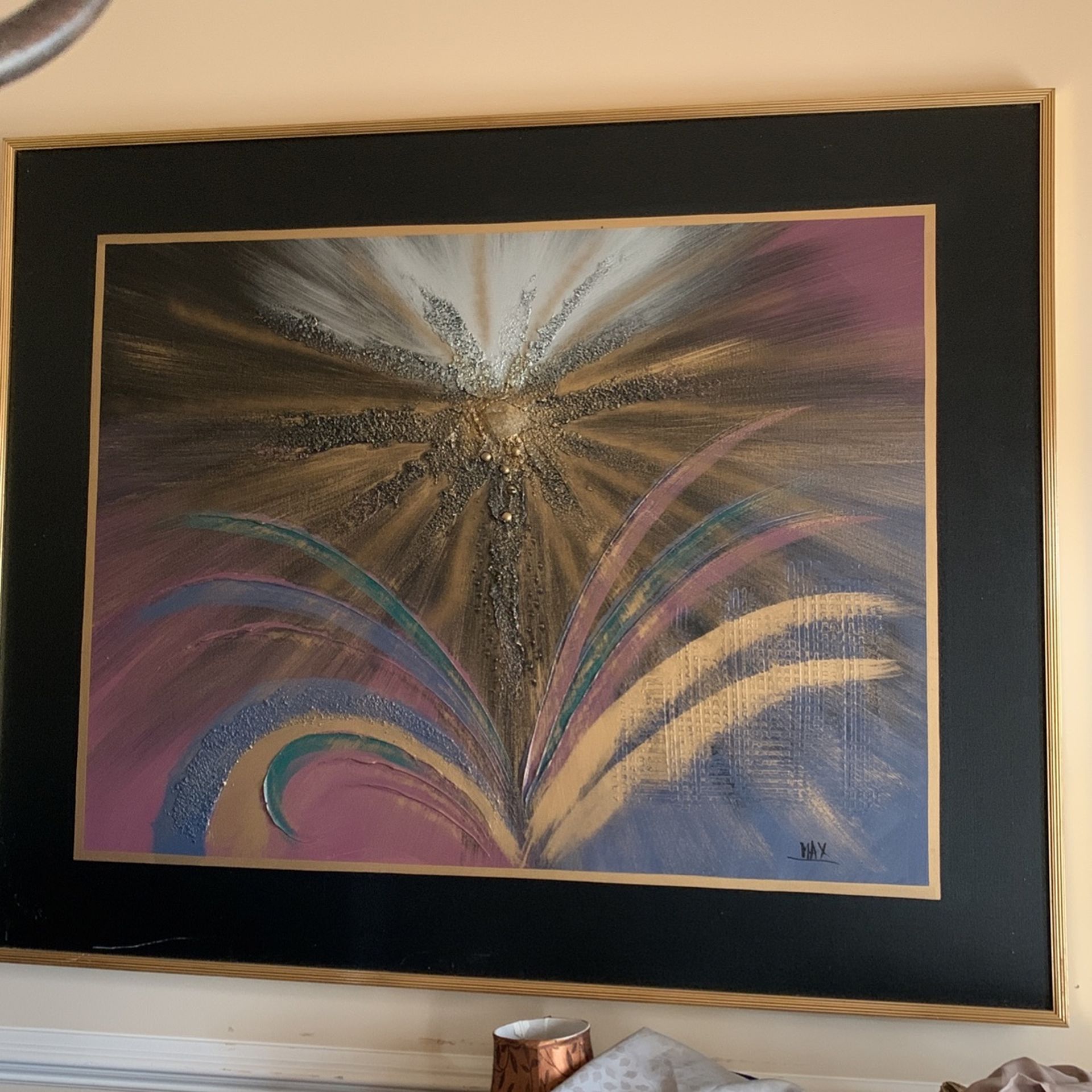 Large three dimensional oil painting on canvas