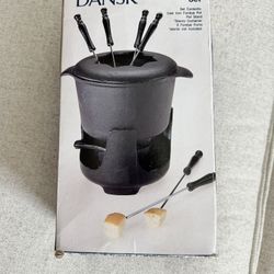 Valentine’s Day! Vintage Famous Dansk Cast Iron Fondue set. Known for its durability and even heat distribution. New. Was never taken out of original 