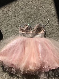 Pink sparkly homecoming dress