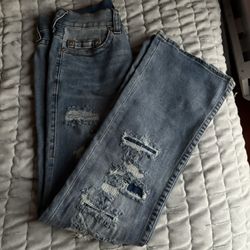 True Religion Jeans (Brice Slim Flare, Brown Stitching) Size 28