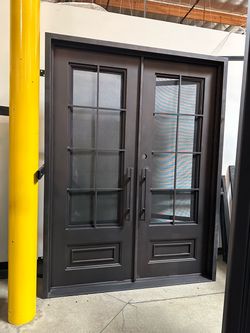 Wrought iron entry doors
