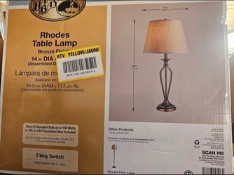 Hampton Bay 28" Bronze Table Lamp With Fabric Shade
