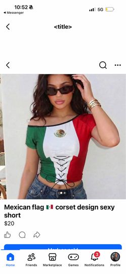 Soccer Crop top / bandera Mexican ombliguera