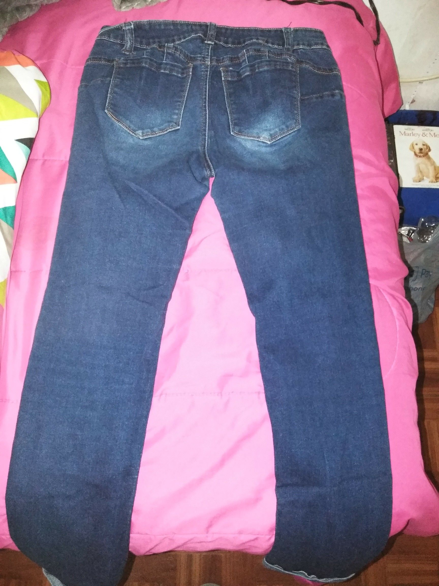 women's blue wash jeans