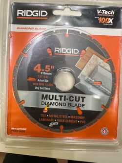 Ridgid 4.5” multi-cut diamond blade for wood, metal, concrete