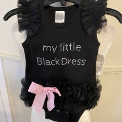 NWT Baby Ganz Collection My Little Black Dress Diaper Shirt Size 0-6 Months 