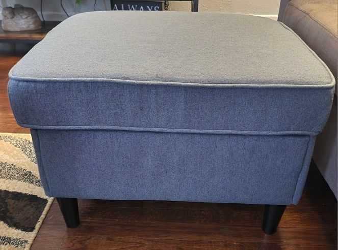 Couch, Love Seat, and Ottoman with Storage. 