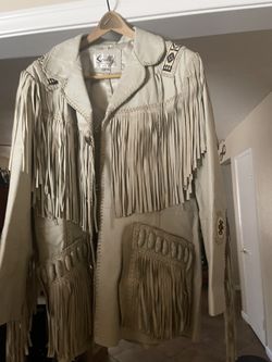 Scully White Leather Indian Jacket Size 42