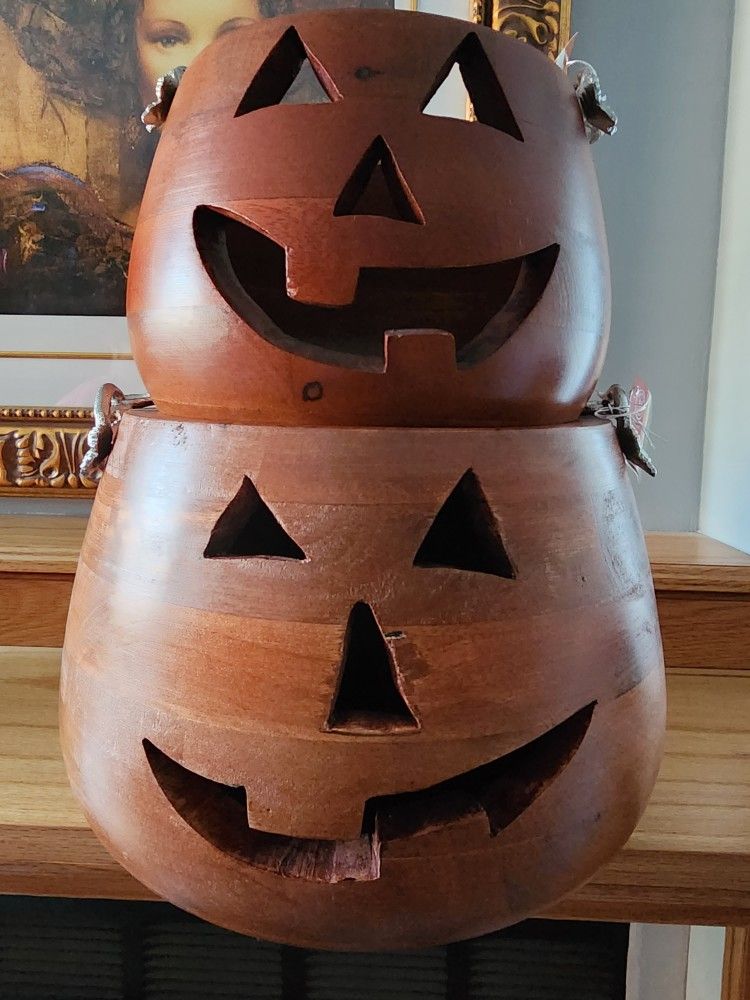 Martha Stewart Wooden Jack O’ Lantern Candy Buckets