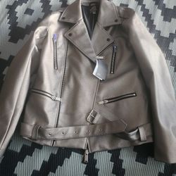 Gray Leather Jacket  SIZE. L 