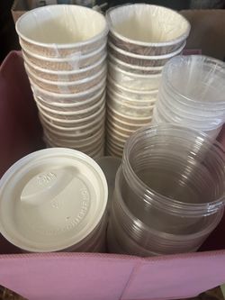 Misc box of new cold and hot cups