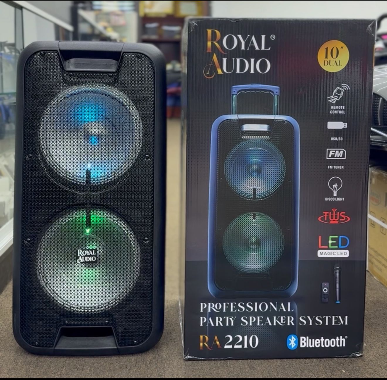 Dual 10” Bluetooth LED Party Speakers