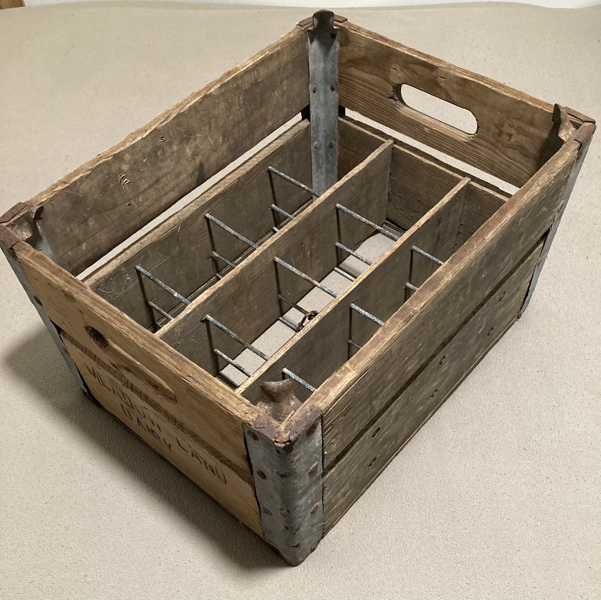 Vintage Meadowland dairy crate