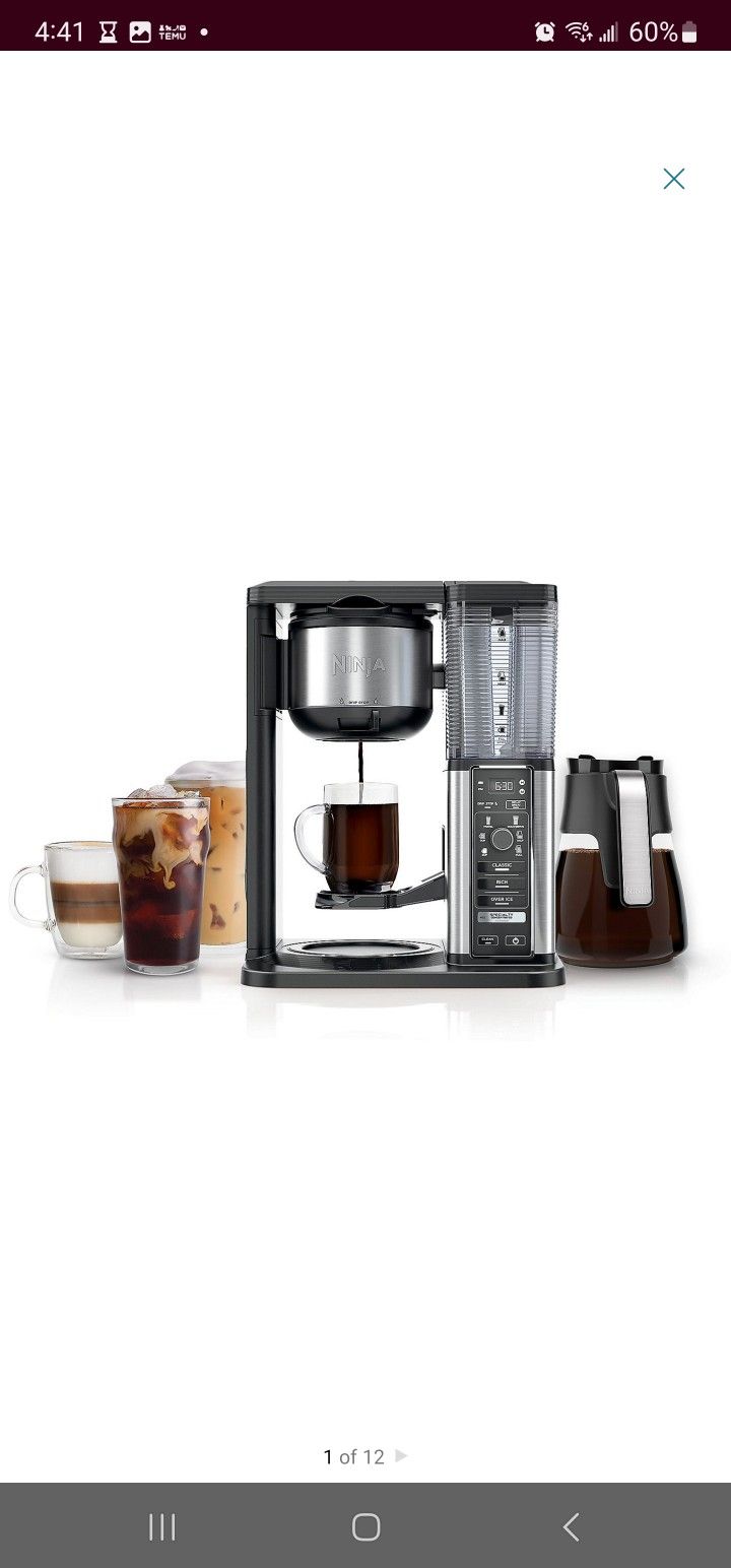 Ninja Specialty Coffee Maker with Fold-Away Frother & Glass Carafe CM401