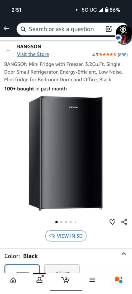 USED Black Mini FRIDGE