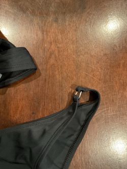 Black Bikini Top with Adjustable Straps with Sarong Size L