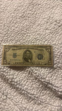 1934 blue seal $5