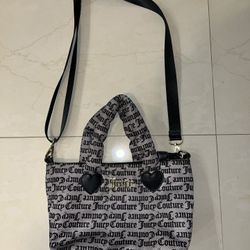 Juicy Couture y2k soft purse black white grey