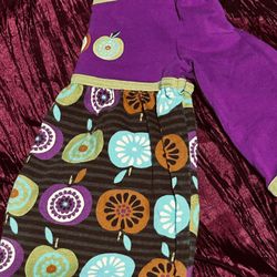  Baby J Khaki Apple & Flower Dress (Size 12M)