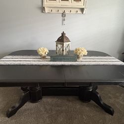 Custom finished rustic farmhouse dining table W/ leaf