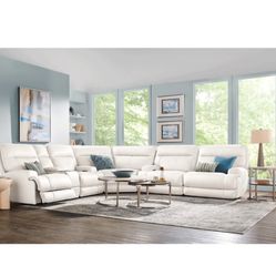 4 Piece Top Grain Italian Leather Reclining Sectional