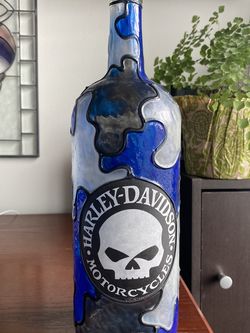 Harley Davidson Stained Glass Lamp