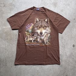 Vintage 90’s Made In USA Wildwood NJ Wolf Graphic T Shirt