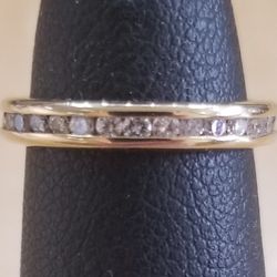 Ring 14kt Eternity Band With Diamonds 