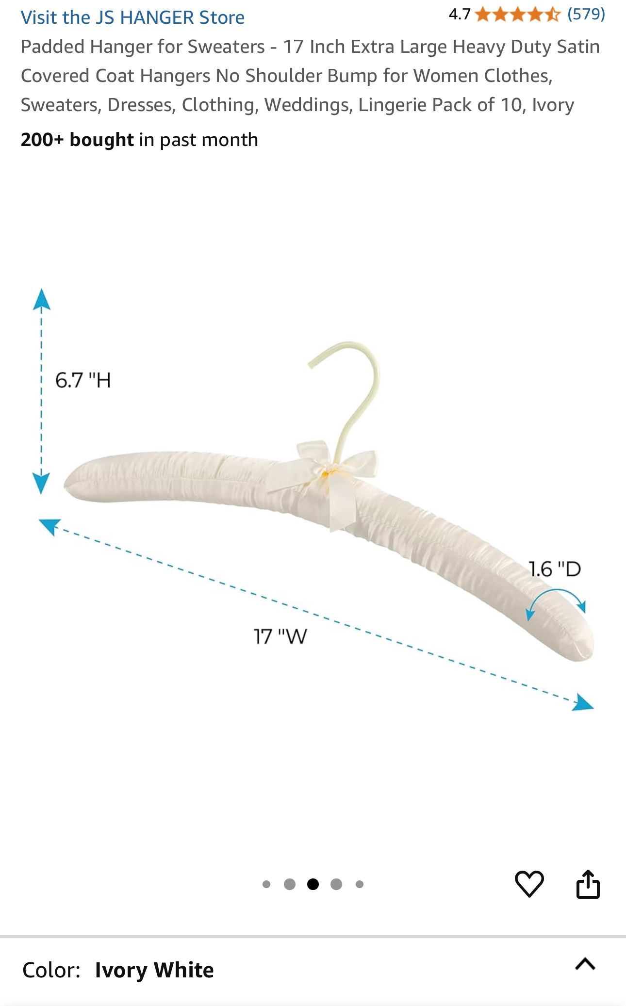 Wedding - Ivory Padded Hanger