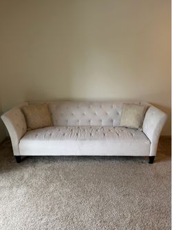 Cream Tufted Flare Arms Sofa Width 85 inches