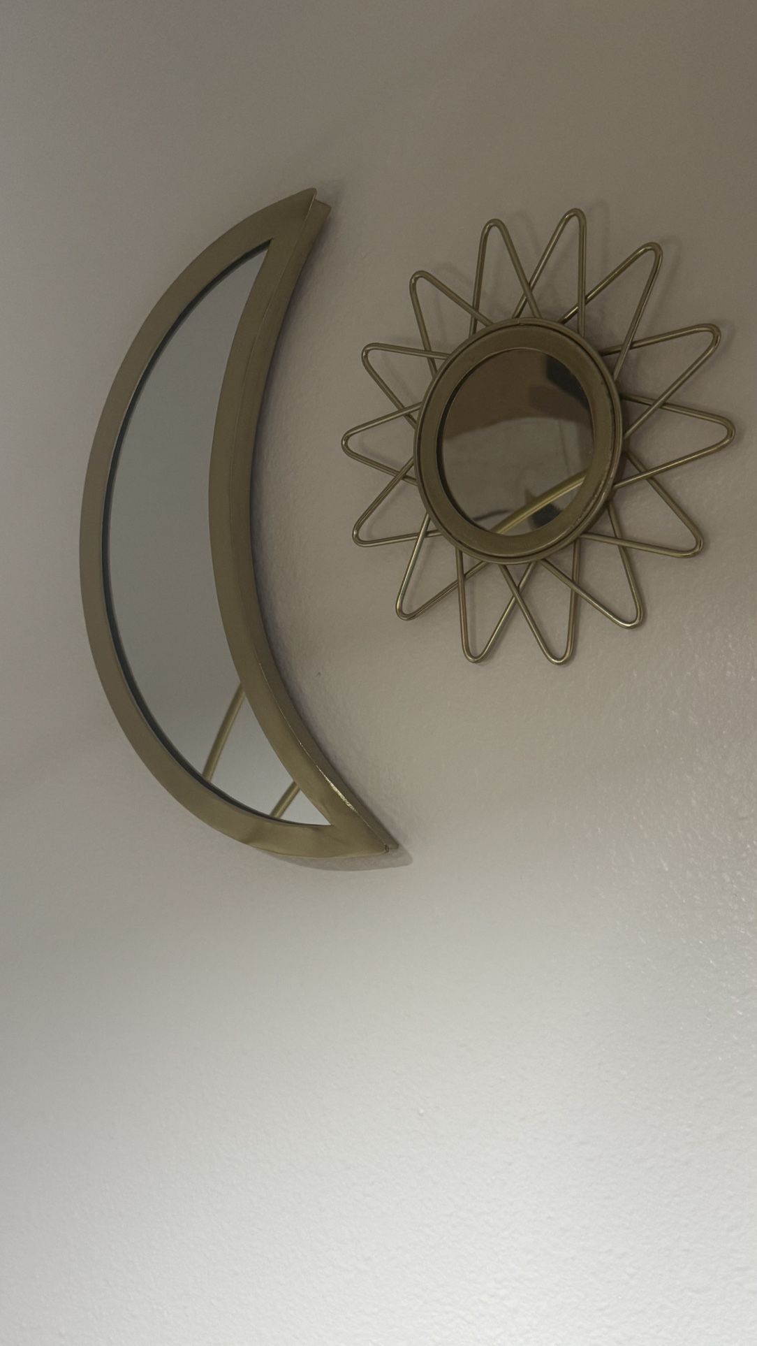 Wall Mirror Shaped Sun And Moon